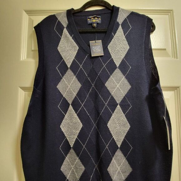 Club room Mens Vneck Sleeveless Pullover Sweatshirt size L - Picture 1 of 6